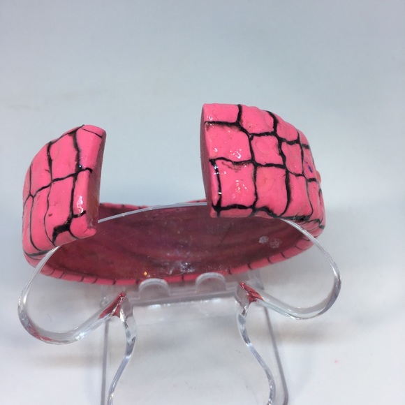 Handmade Polymer Clay Cuff Bracelet, Bangle Bracelets, - Picture 6 of 6